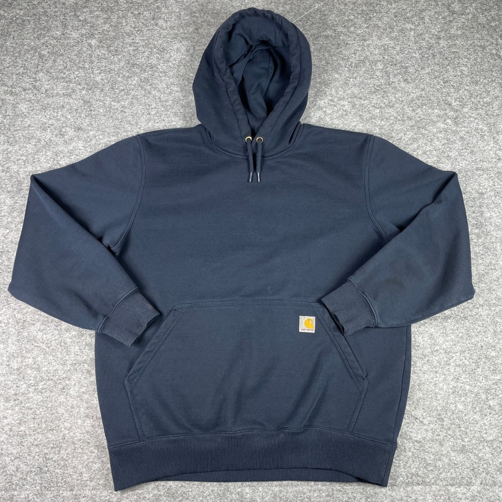 Carhartt Hoodie Mens L Navy Blue Rain Defender Loose Fit Midweight TS0615-M
